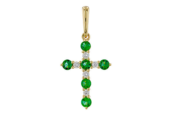 G329-20502: PENDANT .27 TW EMERALD .35 TGW