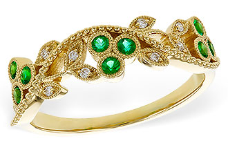 G329-26820: LDS WED RG .17 EMERALD TW .23 TGW
