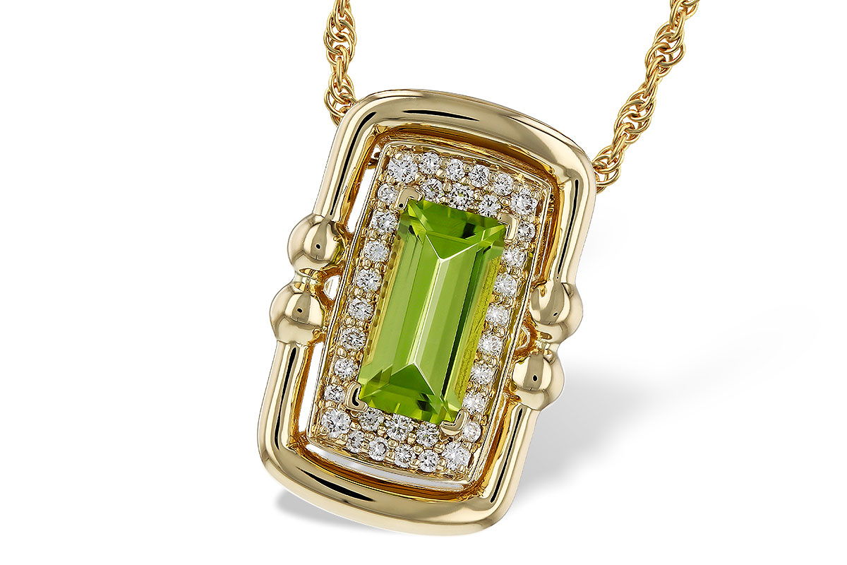 G329-26847: NECKLACE .72 PERIDOT .84 TGW (8x4MM PER)