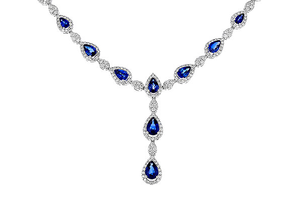 G329-26865: NECKLACE 4.82 TW SAPPHIRE 7.02 TGW (17")