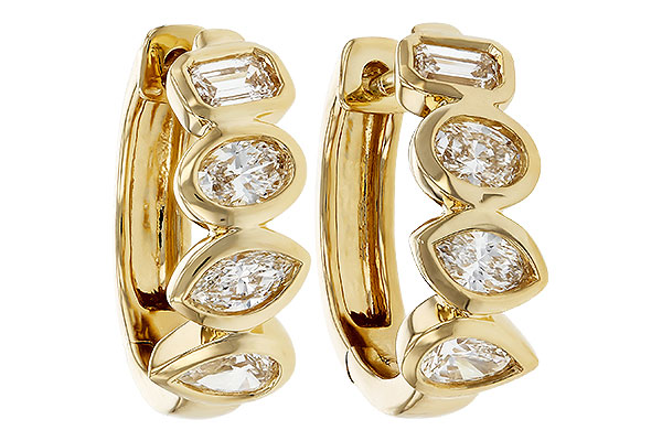 G330-09547: EARRINGS .68 TW FANCY CUT DIAS