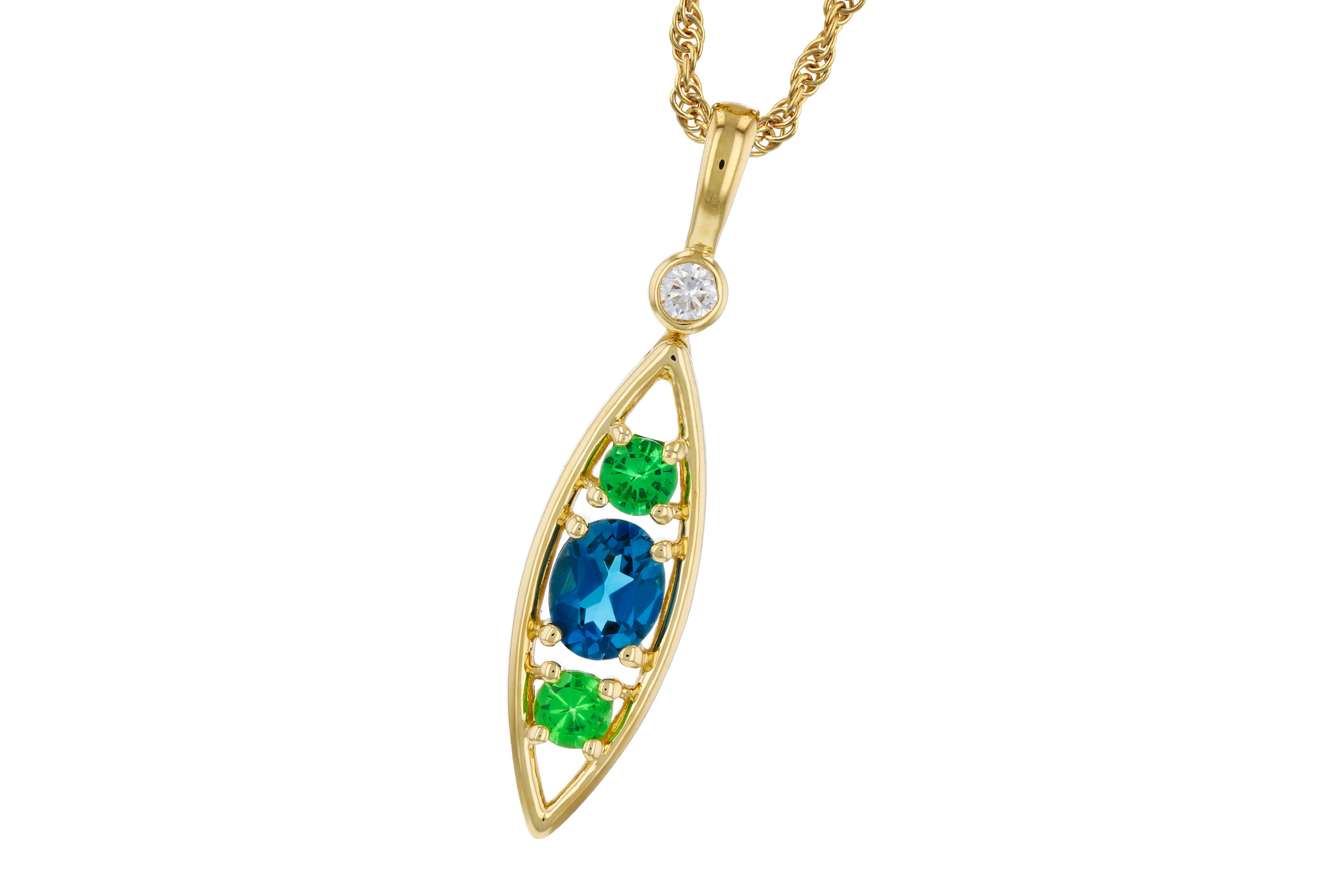 G330-11402: NECKLACE .54 SEMI-PREC (LBT & GR.GT) .58 TGW