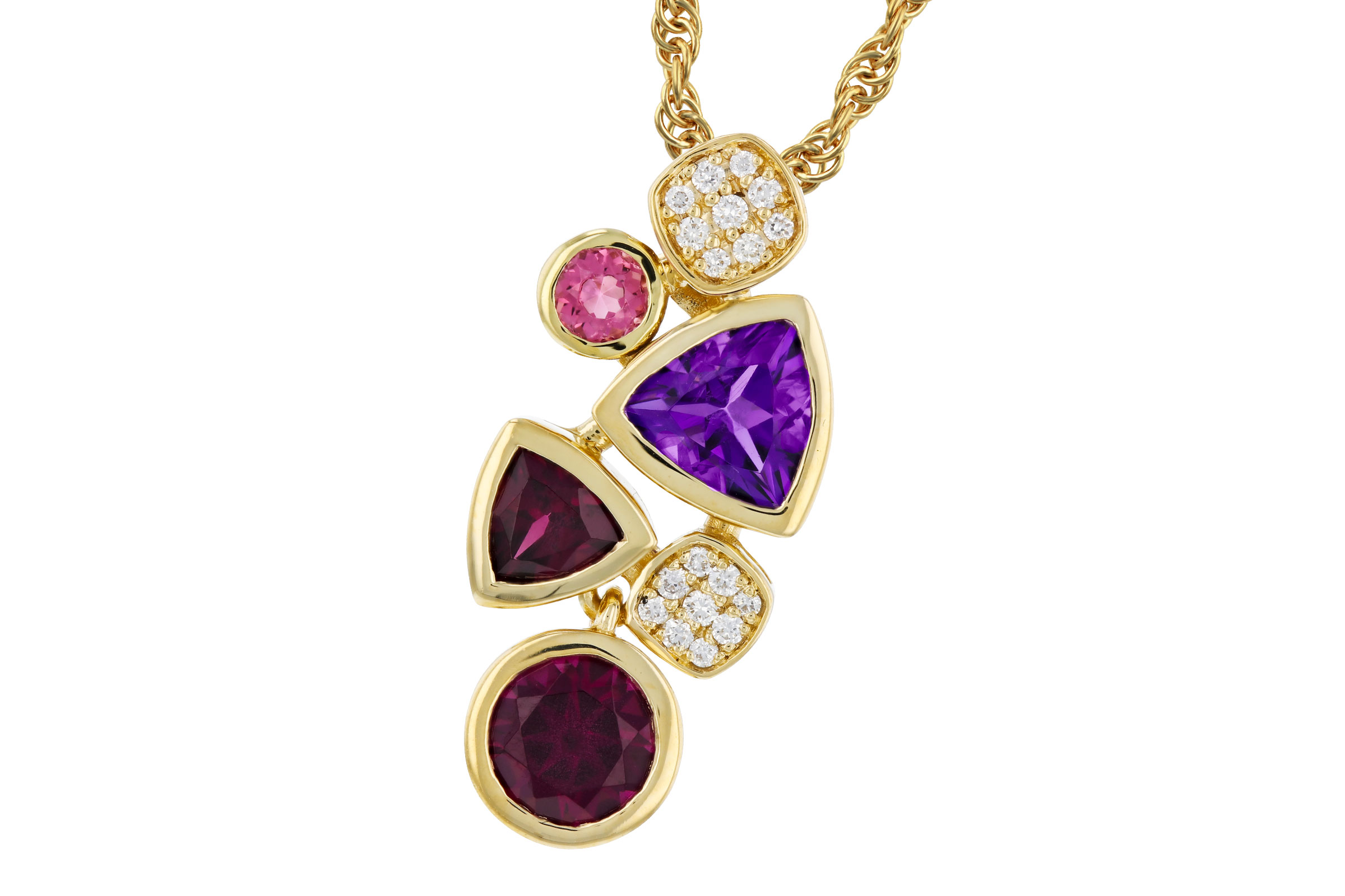 G330-11429: NECKLACE 1.34 SEMI-PREC (AM,RHO,PT) 1.40 TGW