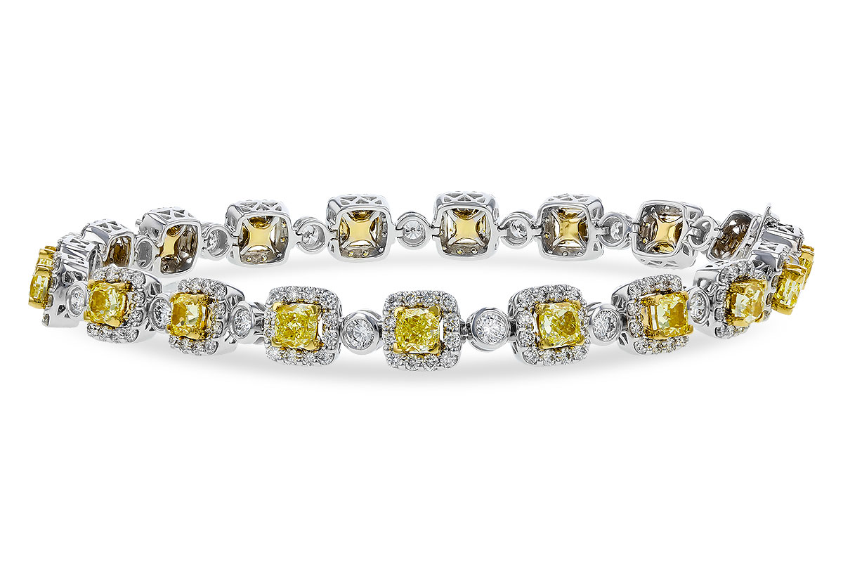 H329-22320: BRACELET 4.37 FANCY YELLOW DIAS 7.12 TW (7")