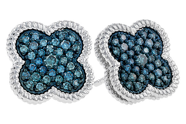 H329-23256: EARRINGS .50 TW BLUE DIAS