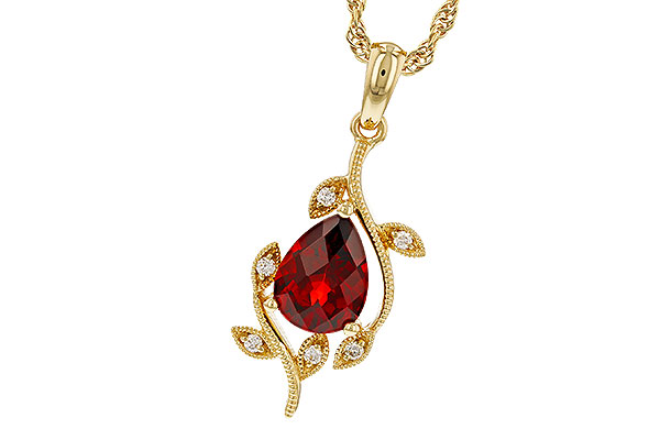 H329-25020: NECKLACE 1.34 GARNET 1.39 TGW (8X6MM GAR)