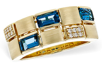 H329-25065: LDS RG .94 LONDON BLUE TOPAZ 1.00 TGW