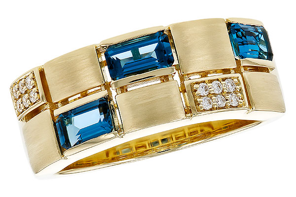 H329-25065: LDS RG .94 LONDON BLUE TOPAZ 1.00 TGW