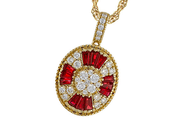 H329-25083: NECKLACE .54 TW RUBY .78 TGW