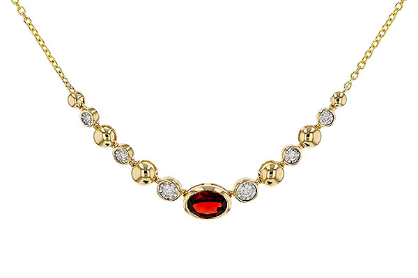 H329-25938: NECKLACE .88 GARNET 1.00 TGW (17")
