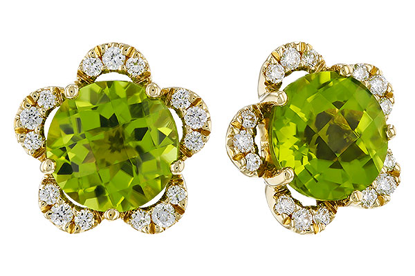 H329-26838: EARRINGS 2.93 PERIDOT 3.10 TGW (7MM RD)