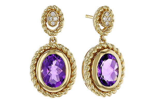 H329-26847: EARRINGS 1.98 AMETHYST 2.02 TGW (8x6MM AMY)