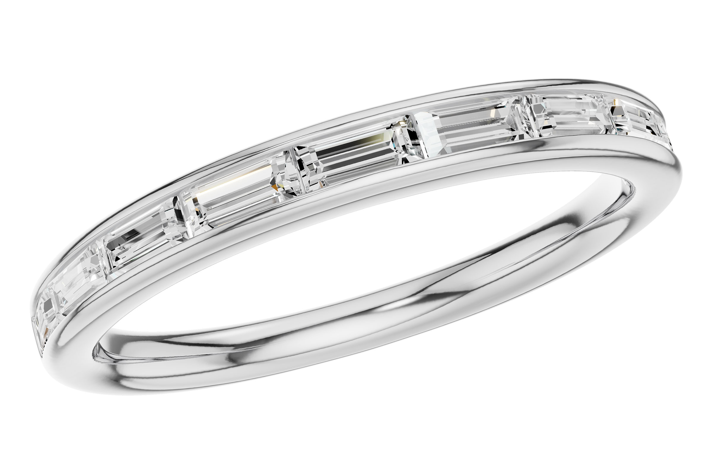 H330-09556: LDS DIA WED RG .44 TW BAGUETTES