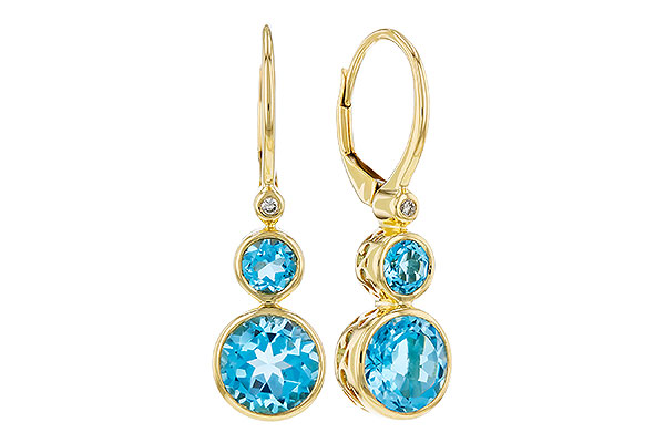 H330-09574: EARR 3.25 TW BLUE TOPAZ 3.27 TGW (4MM/7MM BT)