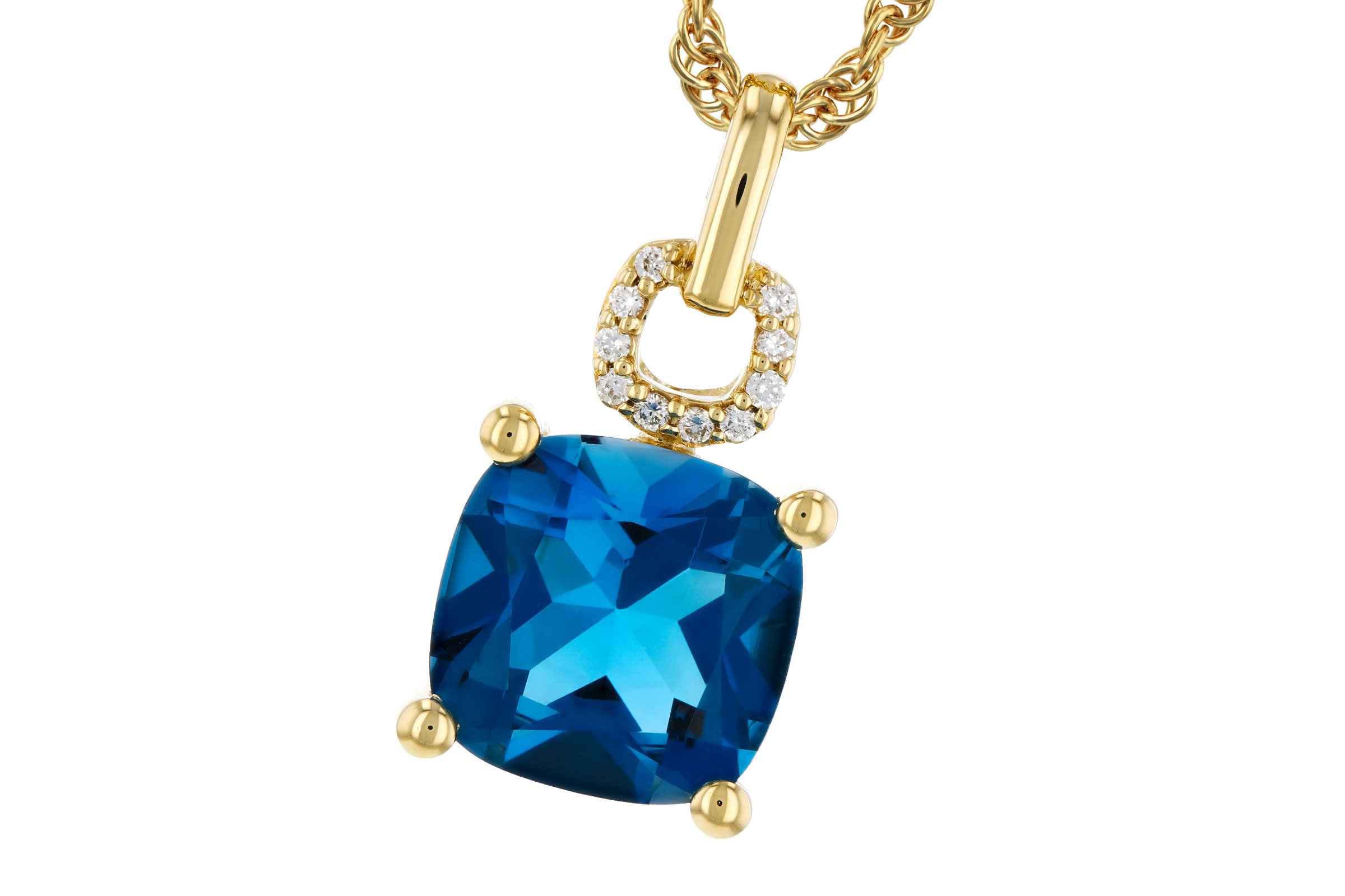 H330-11402: NECK 2.16 LONDON BLUE TOPAZ 2.18 TGW (8MM LBT)