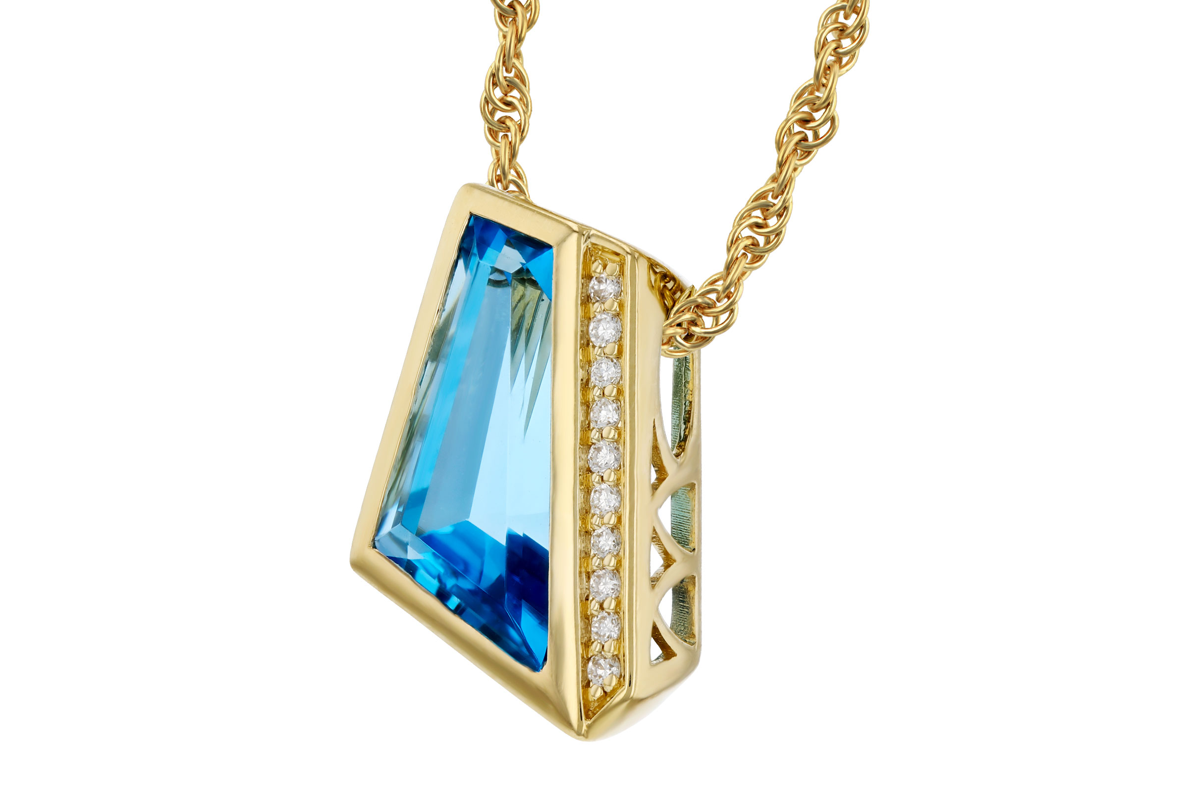 H330-11411: NECKLACE 2.42 SWISS BLUE TOPAZ 2.46 TGW