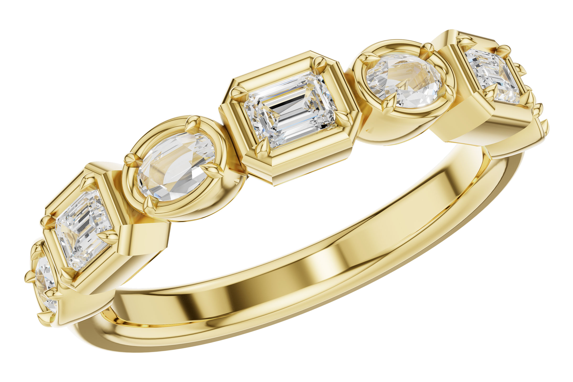H330-11438: LDS DIA WED RG .55 TW FANCY CUT DIAS