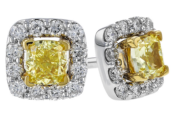 K329-22311: EARR .38 FANCY YELLOW DIAMONDS .54 TW