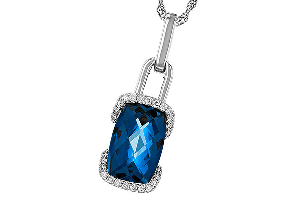 K329-26847: NECK 3.75 LONDON BLUE TOPAZ 3.90 TGW (12x8MM LBT)