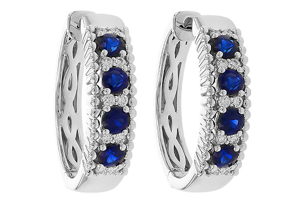 K329-26883: EARRINGS .56 TW SAPP .68 TGW