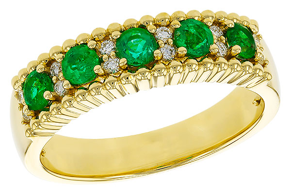 K329-26892: LDS WED RG .48 TW EMERALD .60 TGW