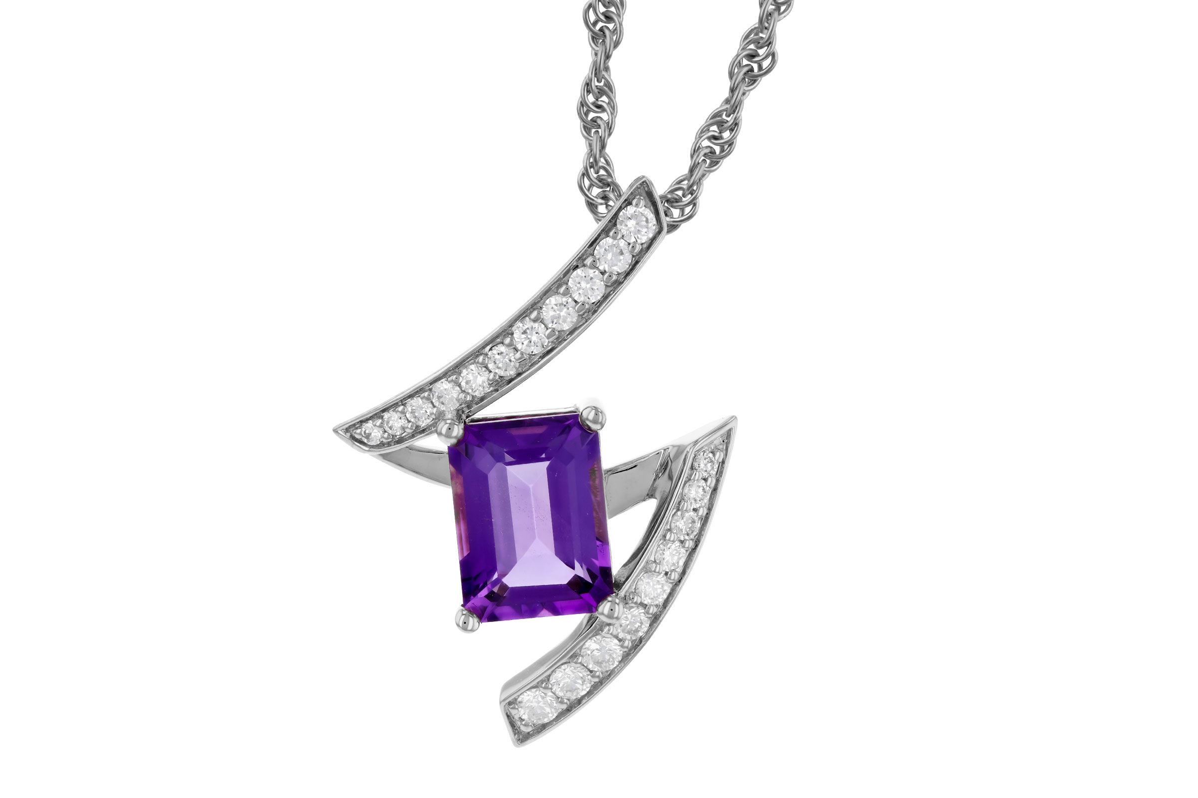 K330-12329: NECKLACE 1.36 AMETHYST 1.56 TGW (8x6MM AMY)
