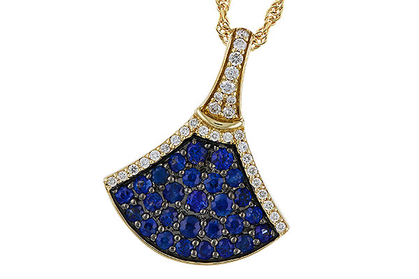 L329-22356: NECKLACE .71 TW SAPPHIRE .85 TGW