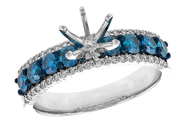 L329-23238: LDS SEMI DIA RG .72 BLUE DIAS .92 TW