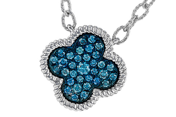 L329-23247: NECKLACE .33 TW BLUE DIAMONDS