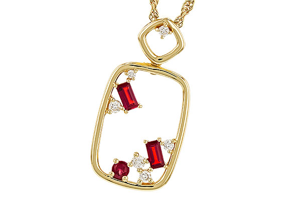 L329-24129: NECKLACE .33 TW RUBY .44 TGW