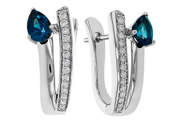 L329-25065: EARR .88 LONDON BLUE TOPAZ 1.08 TGW (6x4MM LBT)