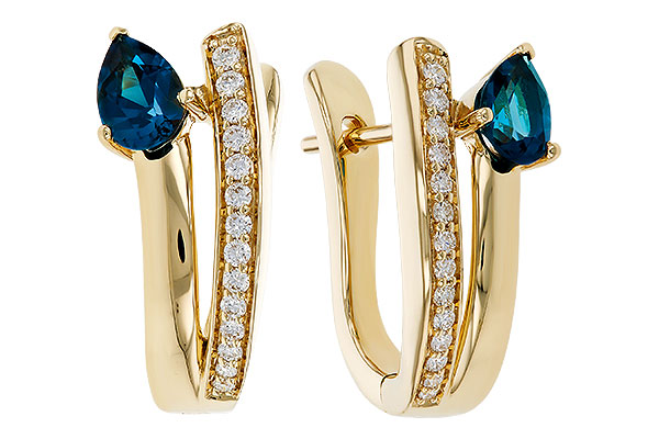 L329-25065: EARR .88 LONDON BLUE TOPAZ 1.08 TGW (6x4MM LBT)