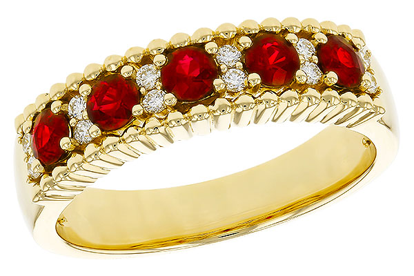 L329-26883: LDS WED RG .60 TW RUBY .72 TGW