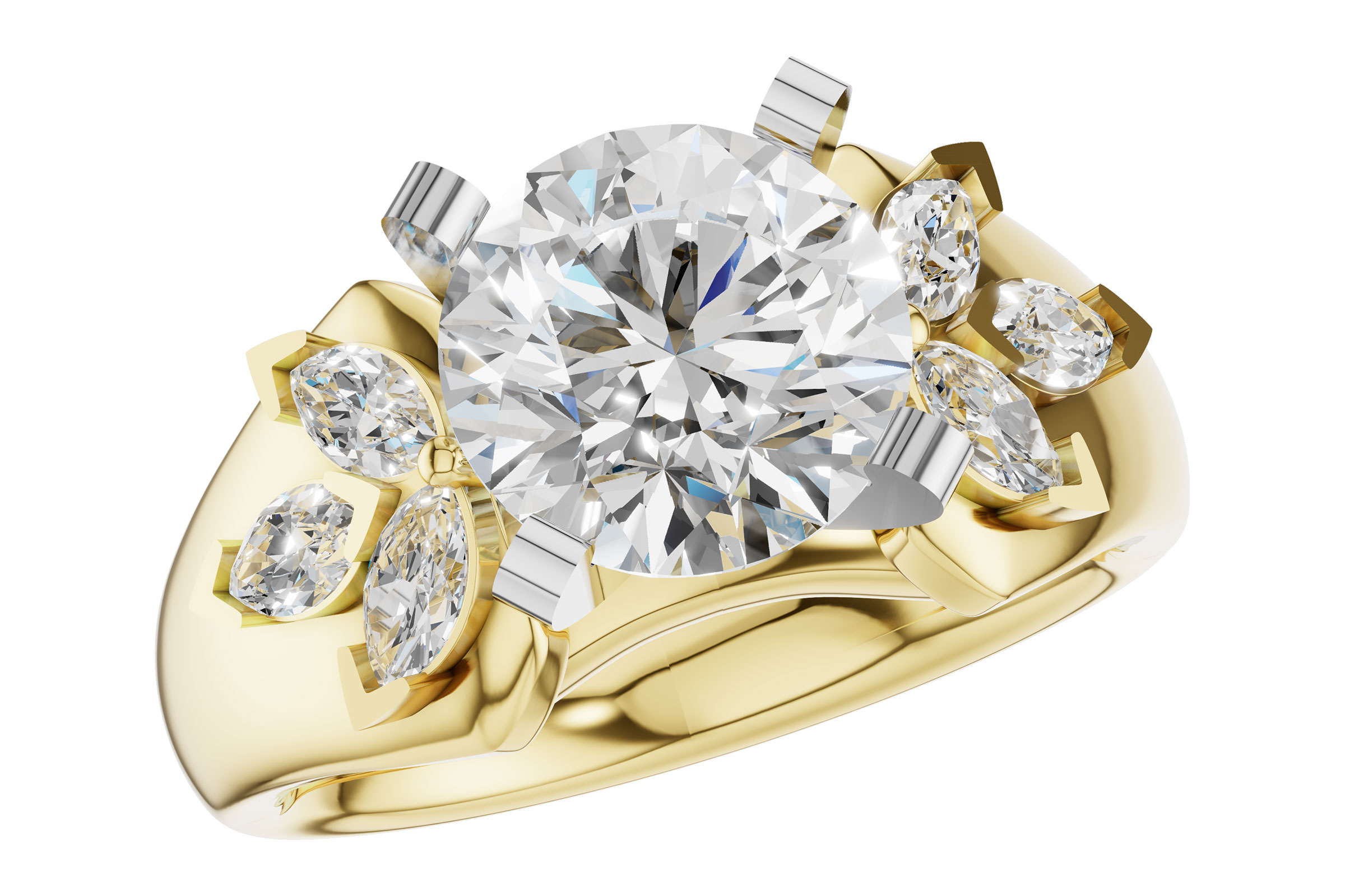 L330-10474: LDS SEMI DIA RG .38 TW MARQUISE DIAS