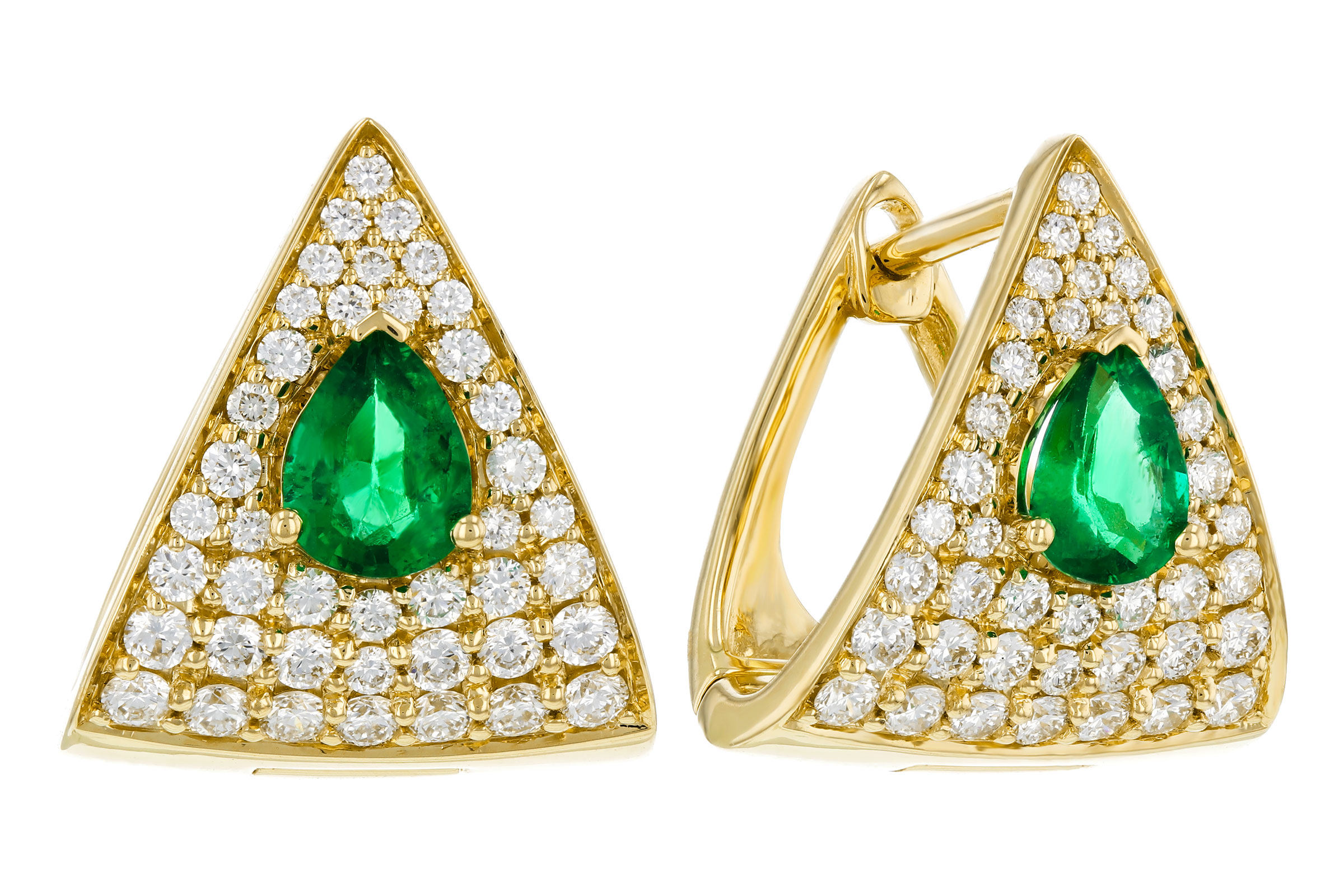 L330-11447: EARRINGS .45 TW EMERALD 1.00 TGW (5x4MM EM)