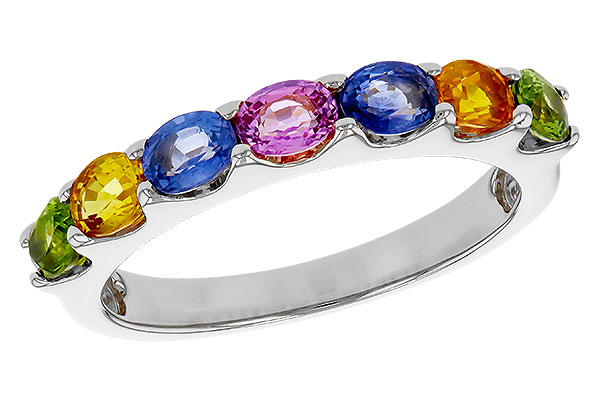 M329-21392: LDS WED RG 1.54 TW MULTI-COLOR SAPPHIRE