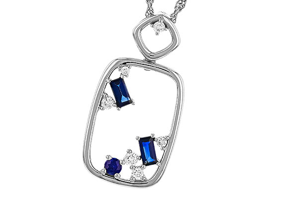 M329-24129: NECKLACE .35 TW SAPPHIRE .46 TGW