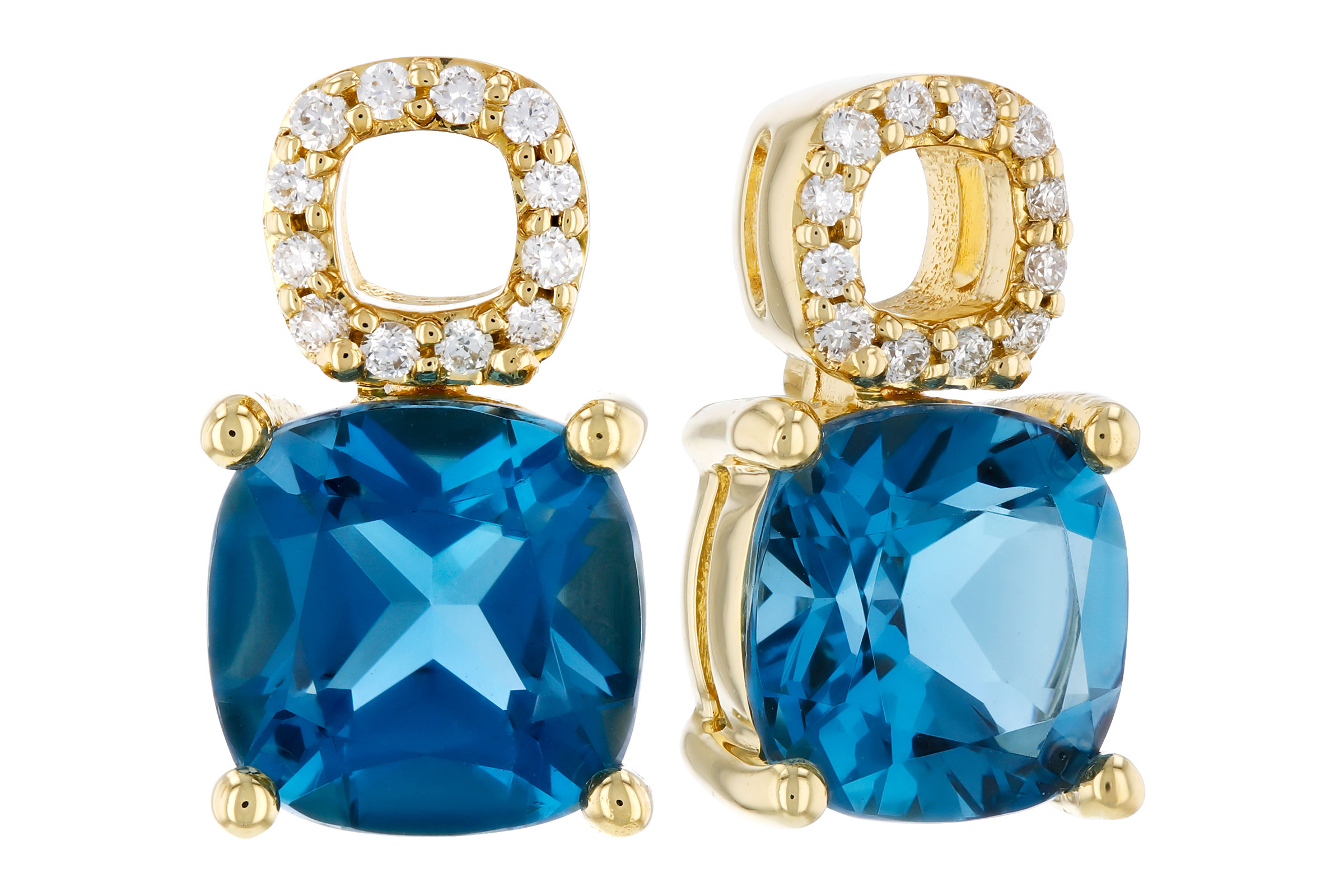 M330-11410: EARR 1.92 TW LONDON BLUE TOPAZ 1.98 TGW (6MM LBT)