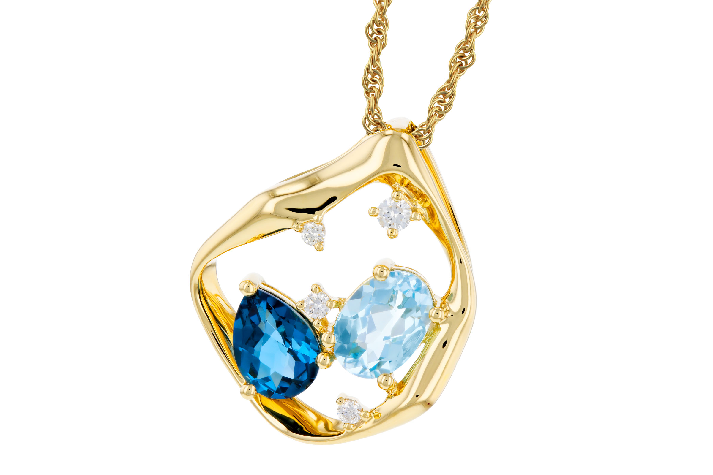 M330-12283: NECKLACE 1.60 TW BLUE TOPAZ 1.67 TGW (7x5MM BT)